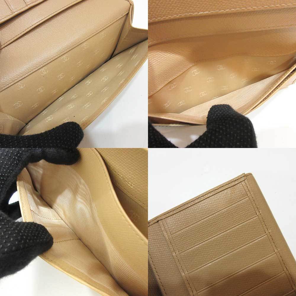 Chanel Coco Button Long Wallet Beige Light Brown - image 6